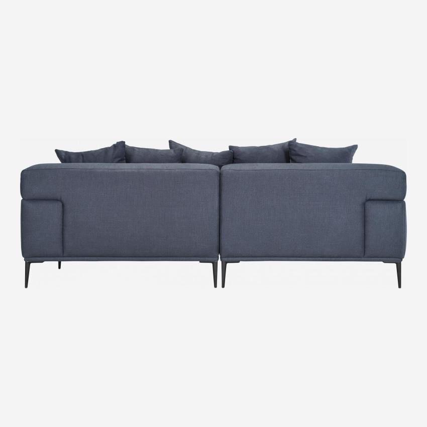 Sofá 2 plazas de lino con ángulo izquierdo - Azul