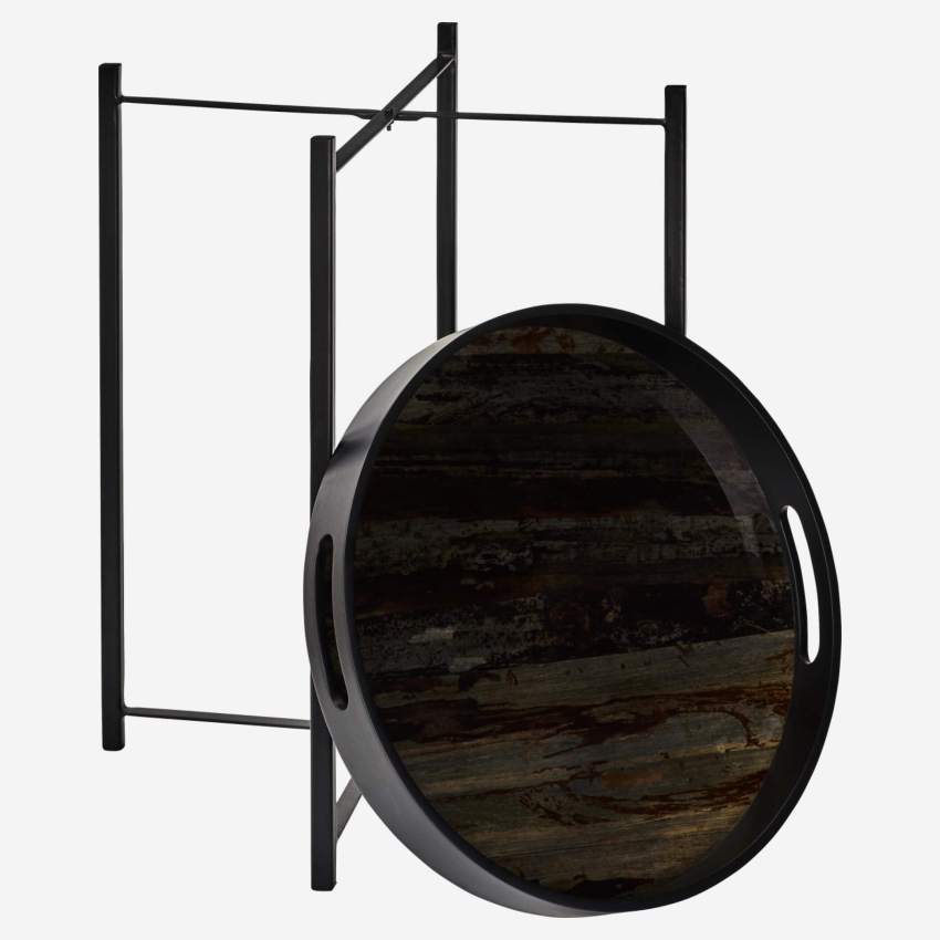 Mesa de apoio redonda em resina com tampo amovível - 44 cm