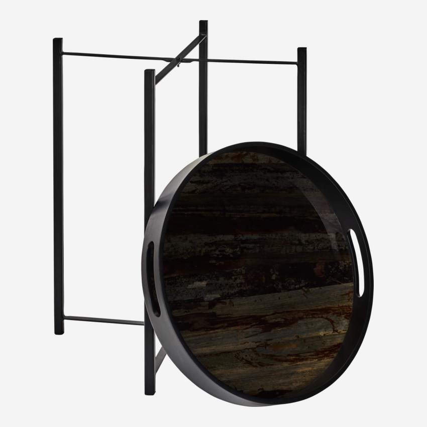 Table d'appoint ronde en résine avec plateau amovible - 44 cm