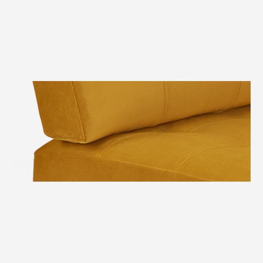 Sofá de veludo de 2 lugares - Amarelo mostarda