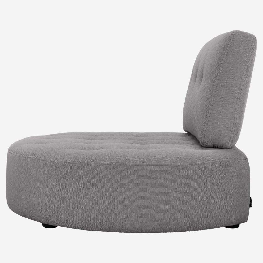 Chaise longue redonda direita de tecido - Cinza