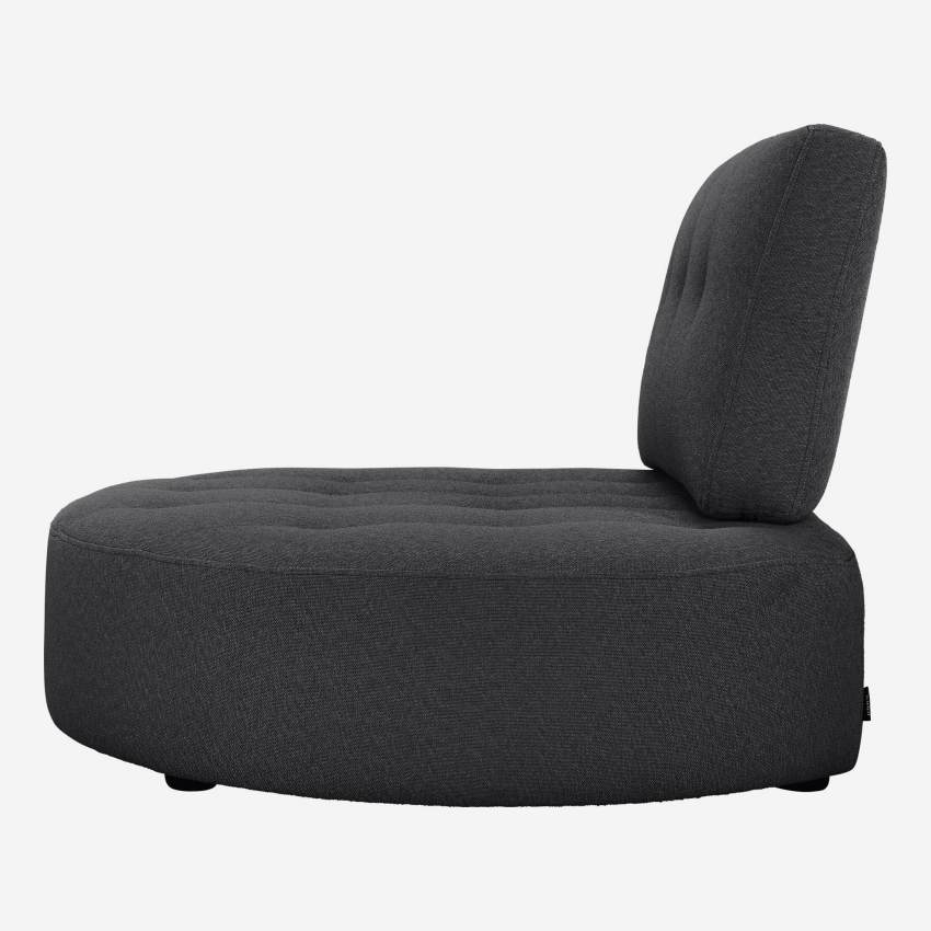 Chaise longue redonda direita de tecido - Cinza antracite