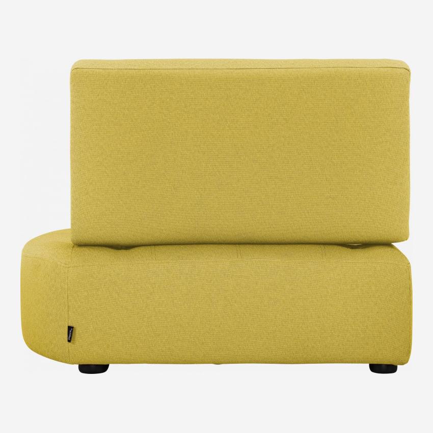 Chaise longue redonda direita de tecido - Amarelo mostarda