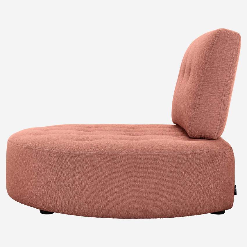 Chaise longue redonda direita de tecido - Rosa