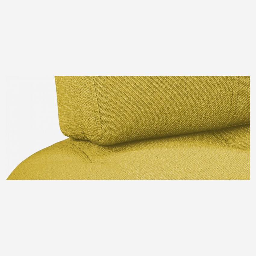 Chaise longue redonda esquerda de tecido - Amarelo mostarda