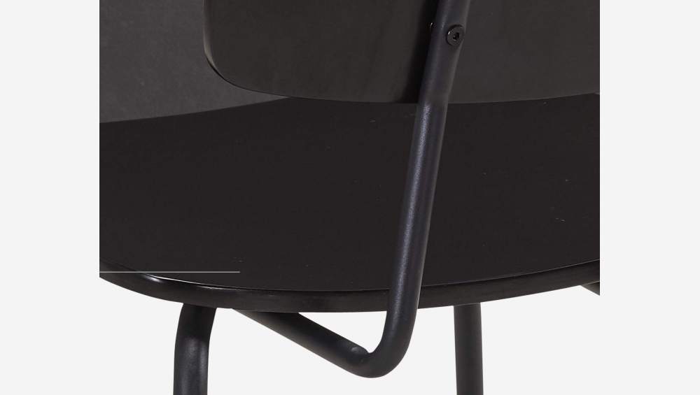 Cadeira em madeira e metal - Preto