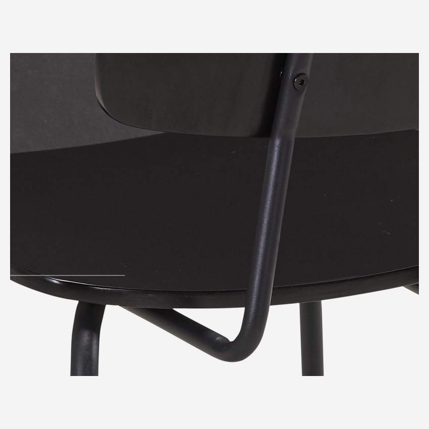 Cadeira em madeira e metal - Preto