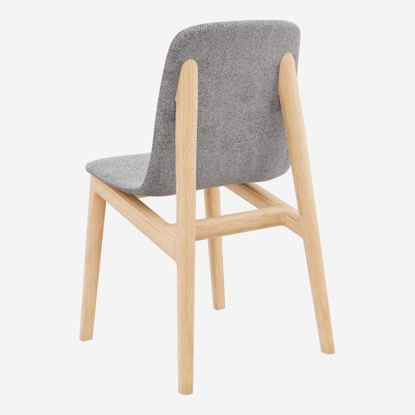 Chaise en frêne et tissu - Gris clair - Design by Noé Duchaufour