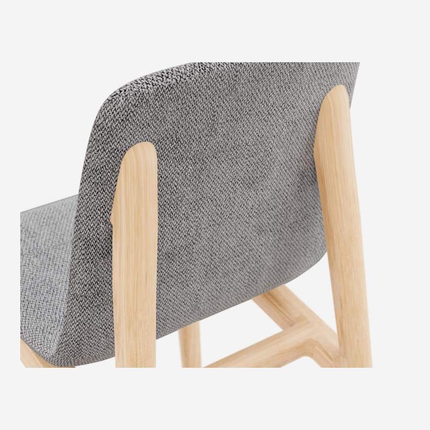 Stuhl aus Stoff und massiver Esche - Hellgrau - Design by Noé Duchaufour
