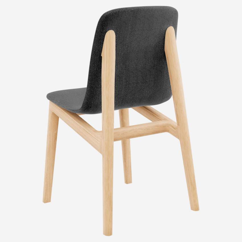 Stuhl aus Stoff und massiver Esche - Anthrazitgrau - Design by Noé Duchaufour