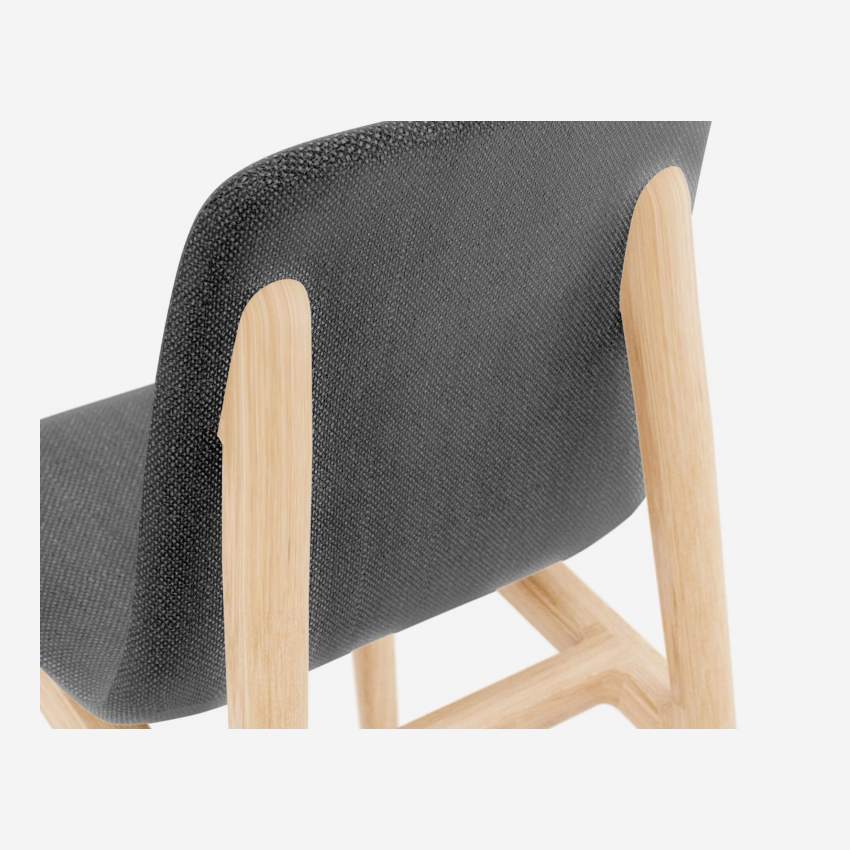 Cadeira de freixo e tecido - Cinza antracite - Design by Noé Duchaufour