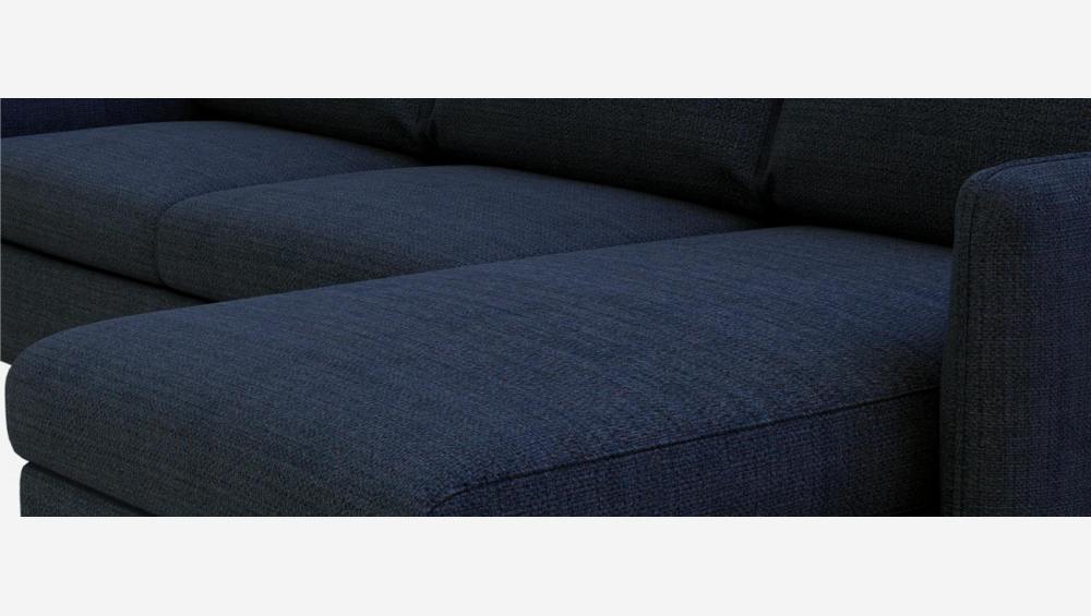 Sofá cama de ángulo 3 plazas de tela - Azul