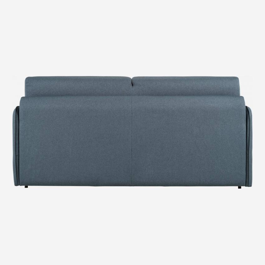 Sofá cama con somier de láminas de 3 plazas de tela gris azul
