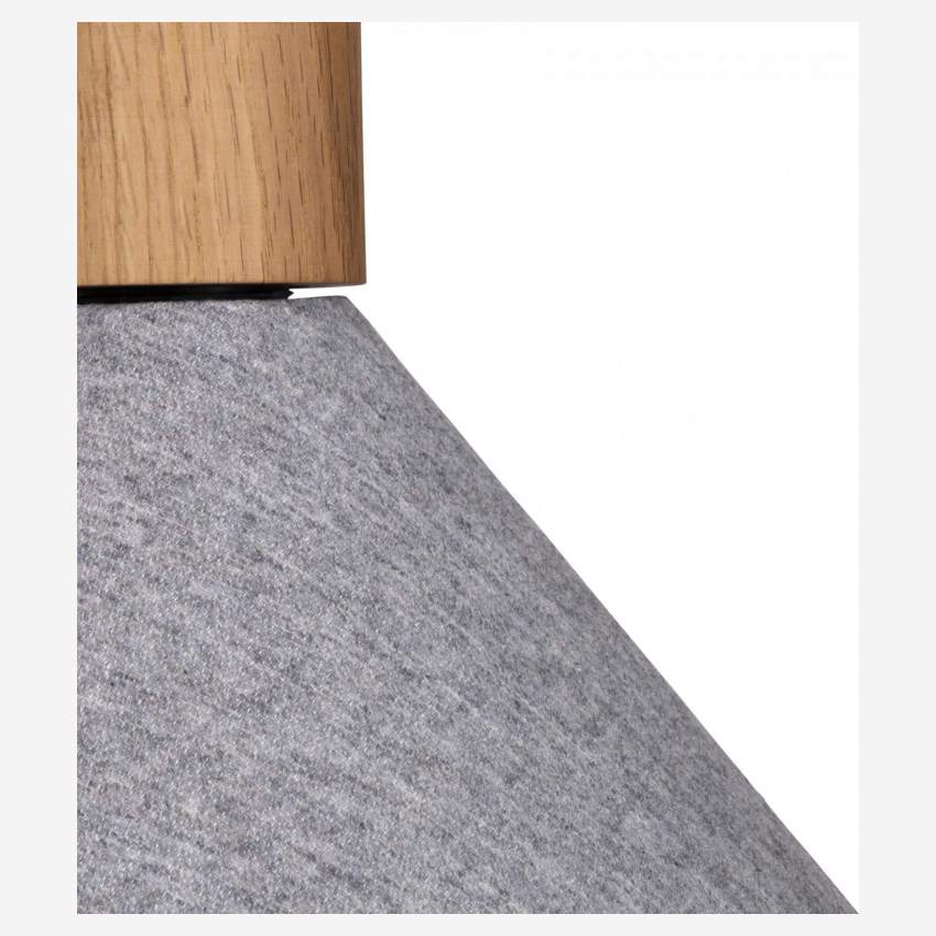 Candeeiro de teto em feltro - 28 x 32 cm - Cinza