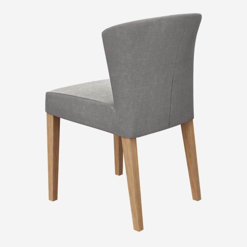 Cadeira em tecido - Cinzento - Pés carvalho