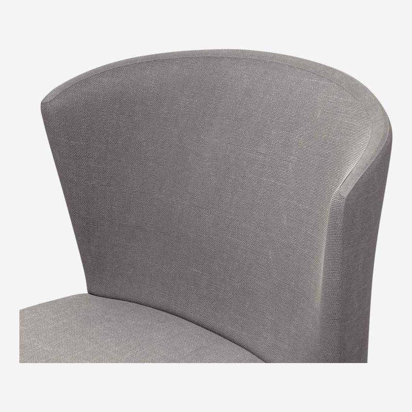 Stuhl mit Stoffbezug - Grau - Eichengestell