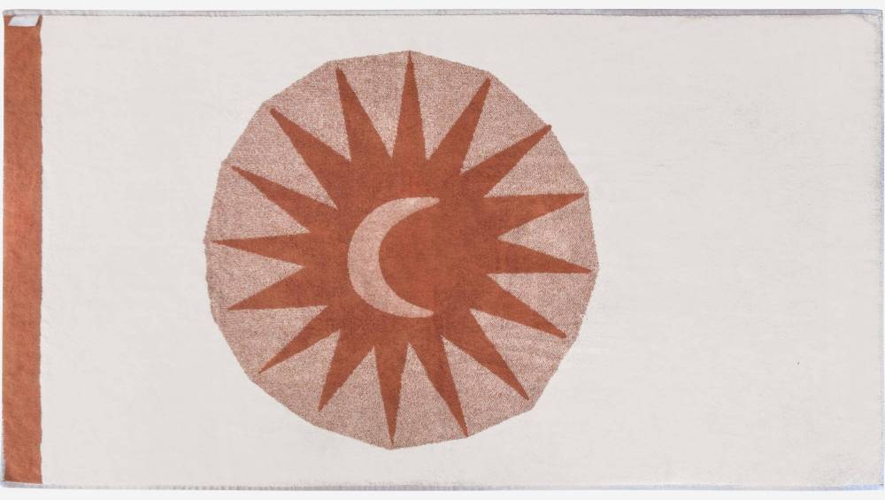 Telo mare in cotone - 100 x 180 cm - Motivo sole - Design di Floriane Jacques