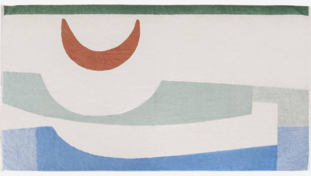 Strandtuch aus Baumwolle - 100 x 180 cm - Mondmotiv - Design by Floriane Jacques