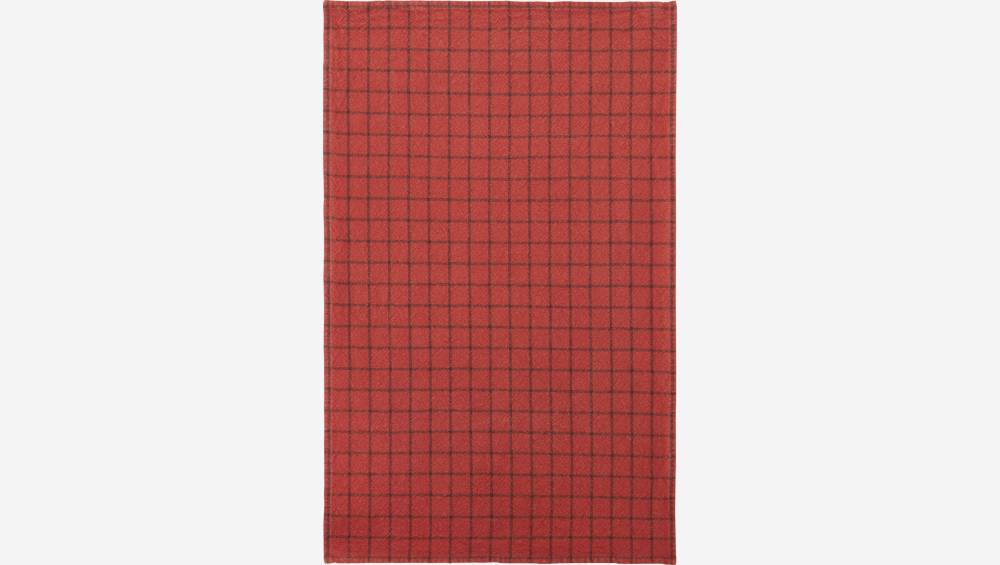 Paño de cocina de algodón y cáñamo - 45 x 70 cm - Rojo