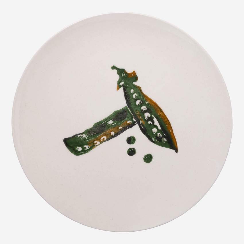 Assiette plate en faïence - 26 cm - Motif petit pois - Design by Floriane Jacques