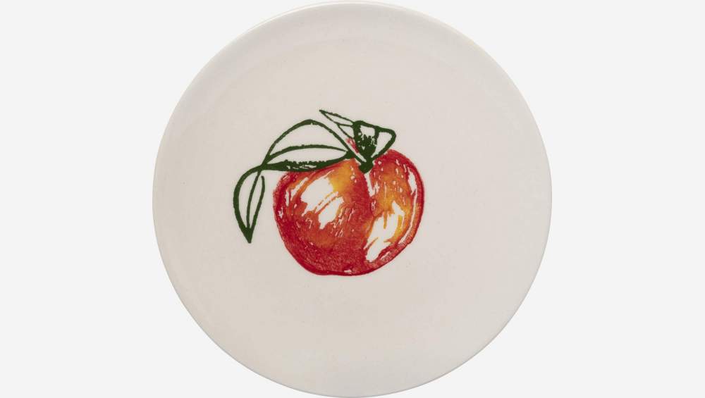 Prato de sobremesa em faiança - 21 cm - Motivo maçã - Design by Floriane Jacques