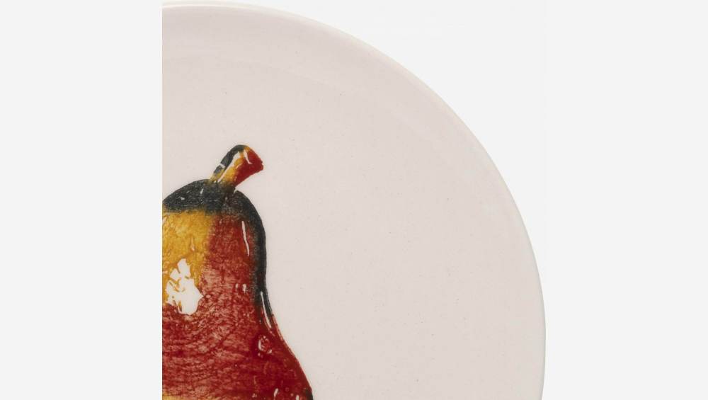 Piatto da dessert in maiolica - 21 cm - Motivo pera - Design di Floriane Jacques