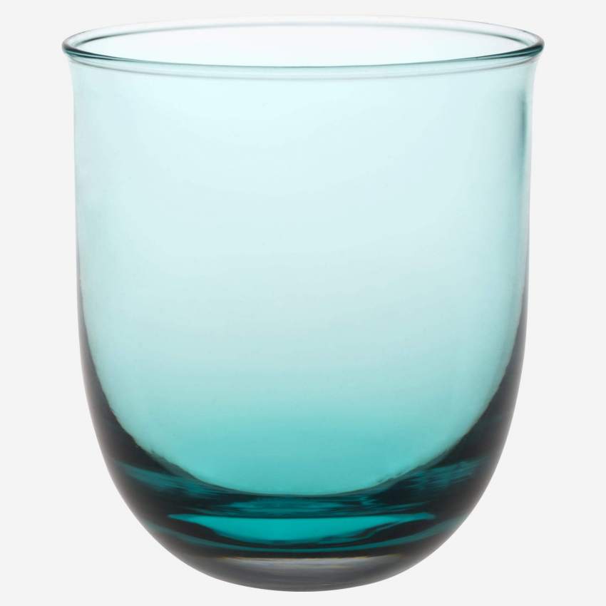 Vaso de vidrio soplado - Azul turquesa