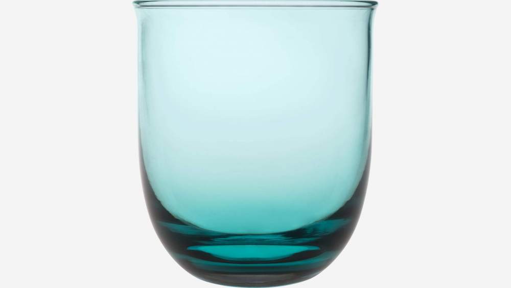 Trinkglas aus geblasenem Glas - Türkisblau