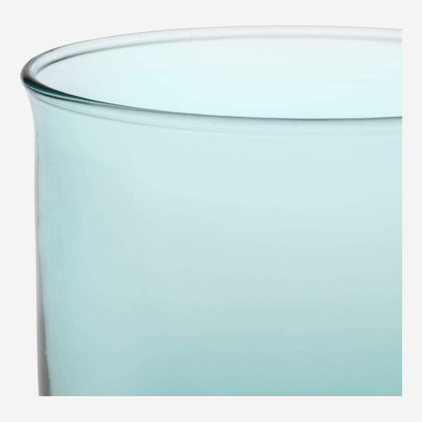Trinkglas aus geblasenem Glas - Türkisblau
