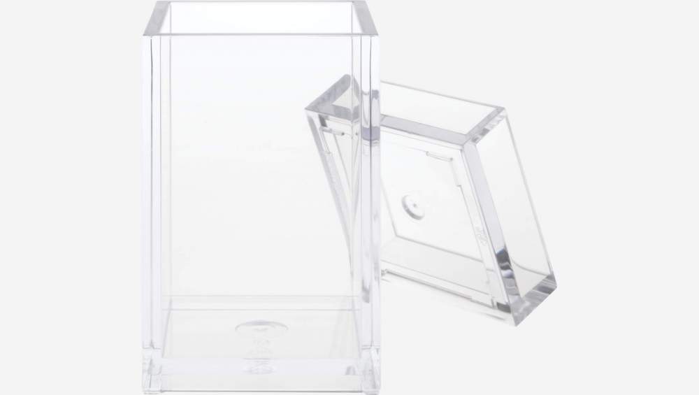 Caja con tapa - 6,5 x 12,1 x 6,5 cm - Transparente
