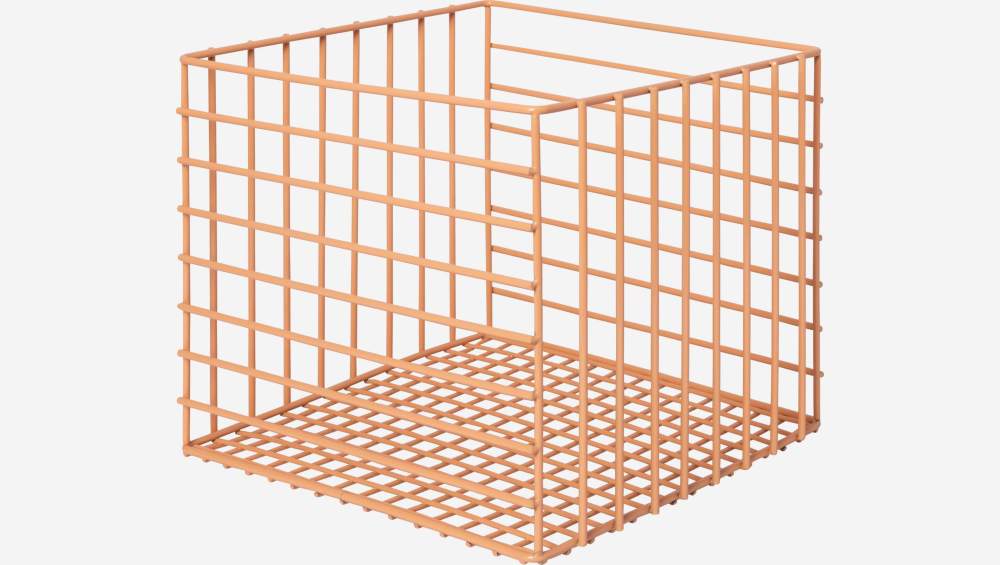 Cesta de almacenaje de metal - 19 x 17 cm - Naranja