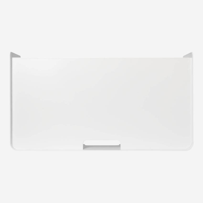 Bildschirmträger mit 2 Schubladen aus Metall - Weiß