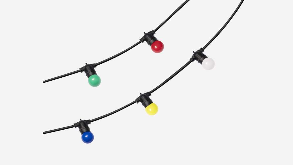 Set van 5 LED E27-lampen voor lichtsnoer - Multicolor