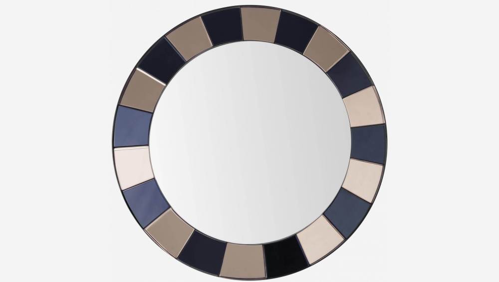 Ronde glazen spiegel - 40 cm - Tweekleurig - Design by Habitat Design Studio