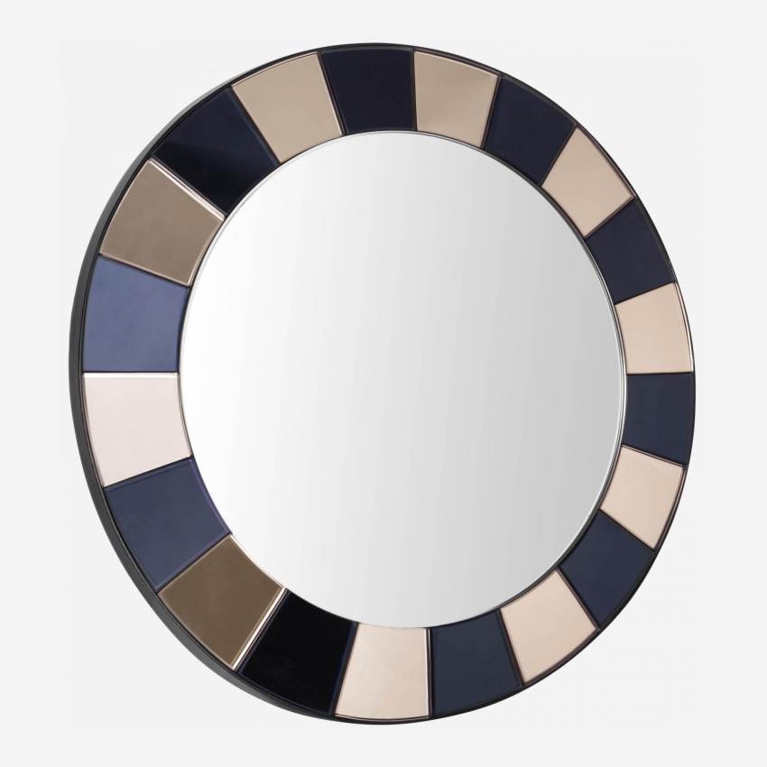 Ronde glazen spiegel - 40 cm - Tweekleurig - Design by Habitat Design Studio