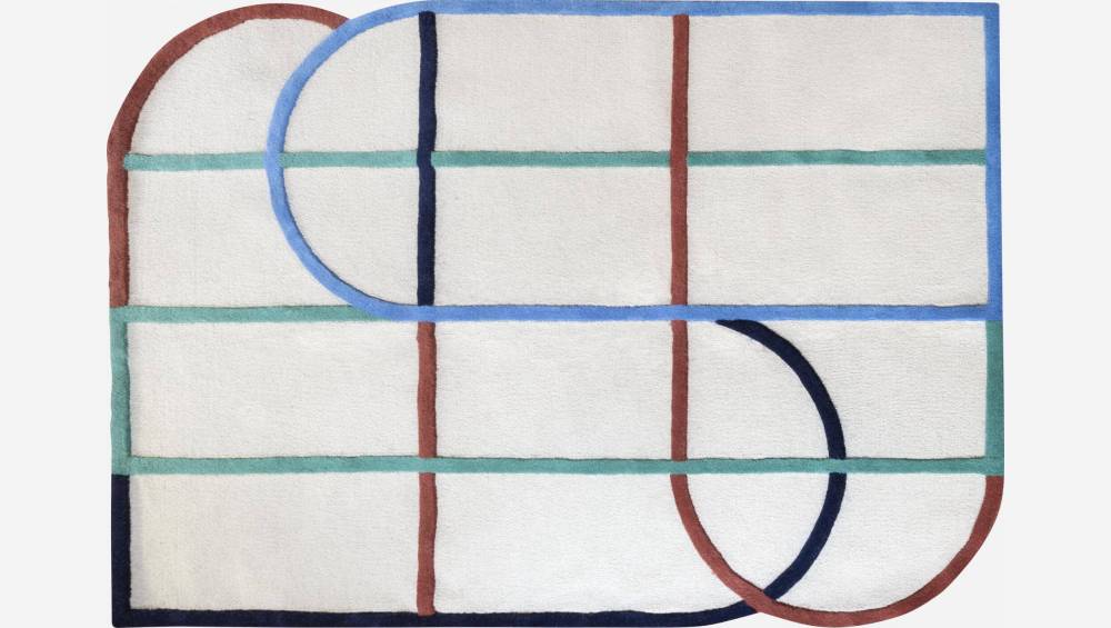 Tapis en laine tufté main - 170 x 240 cm - Motif géométrique - Design by Floriane Jacques