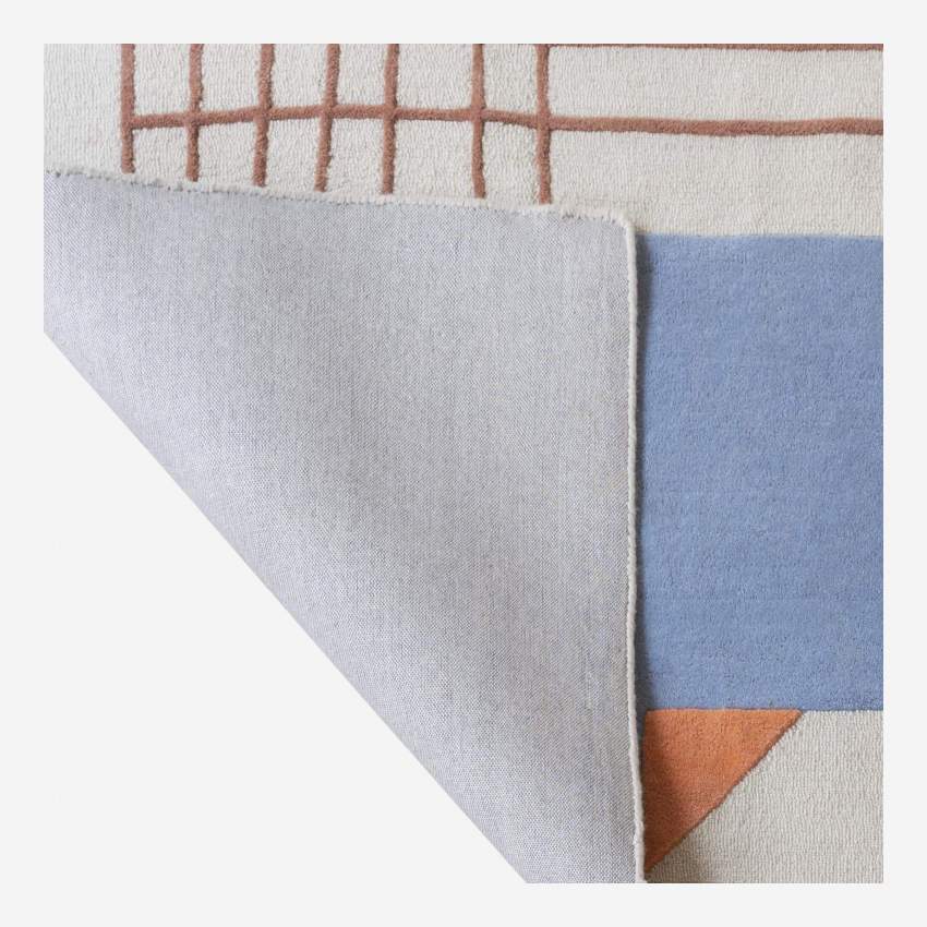 Tapete em lã tufado à mão - 170 x 240 cm - Motivo casa - Design by Floriane Jacques