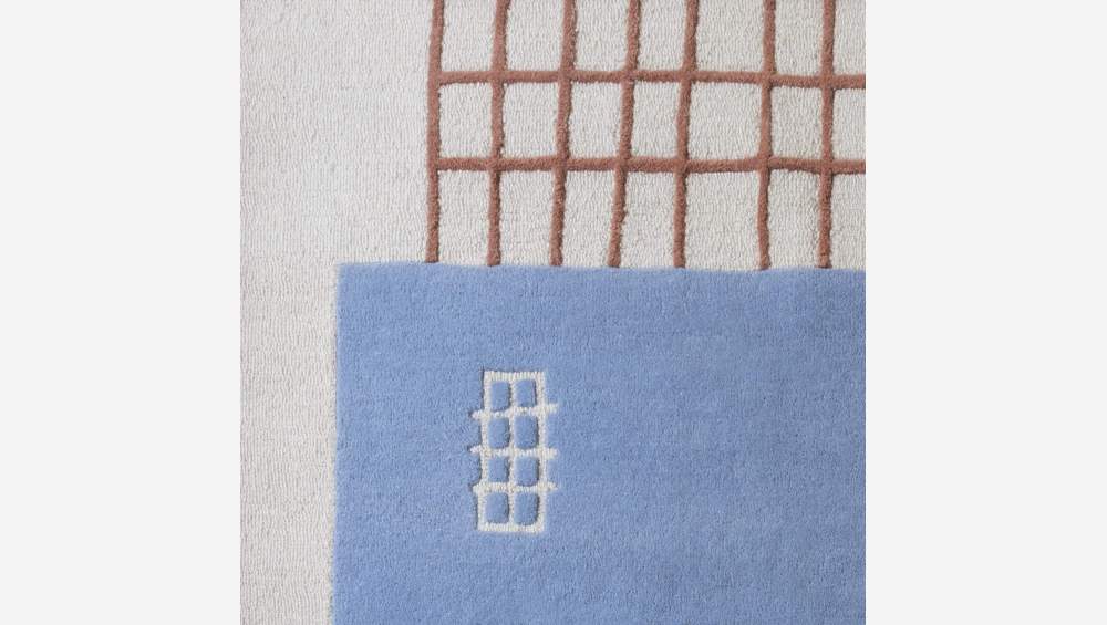 Alfombra de lana inyectada a mano - 170 x 240 cm - Dibujo casa - Design by F. Jacques