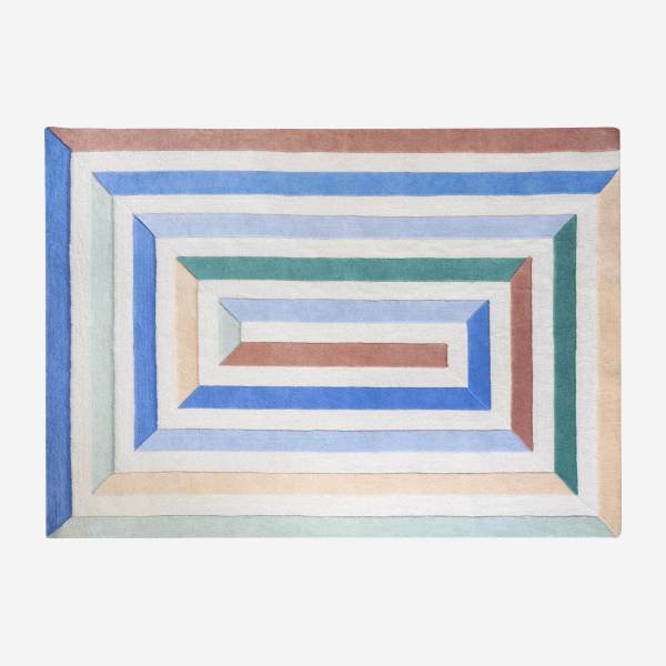 Met de hand getuft tapijt van wol - 170 x 240 cm - Labyrintpatroon - Design by Floriane Jacques