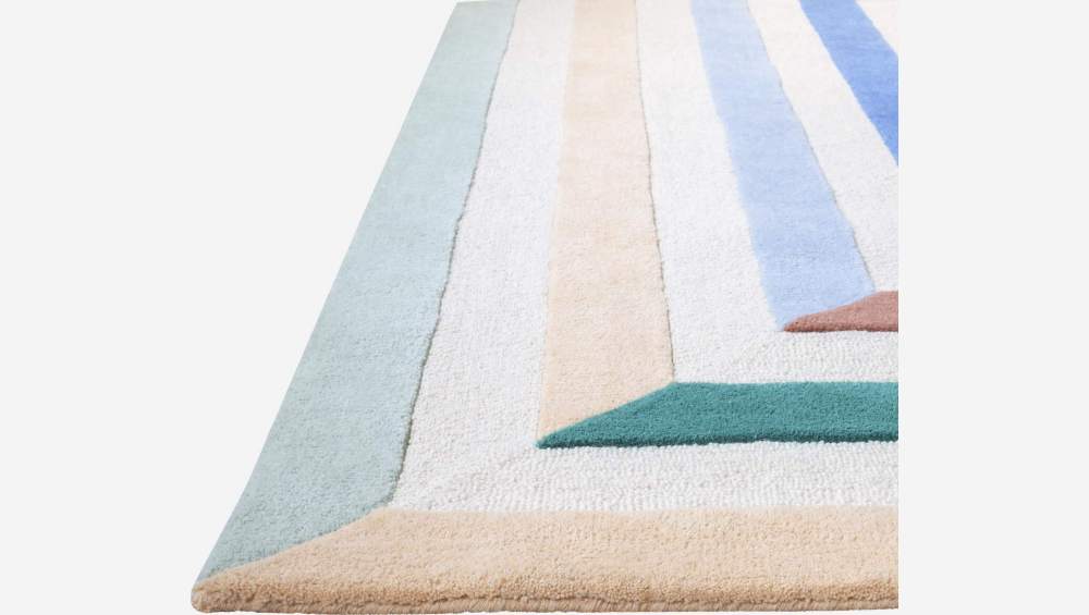 Met de hand getuft tapijt van wol - 170 x 240 cm - Labyrintpatroon - Design by Floriane Jacques