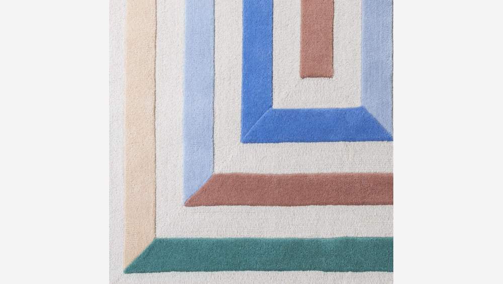 Alfombra de lana inyectada a mano - 170 x 240 cm - Dibujo laberinto - Design by F. Jacques