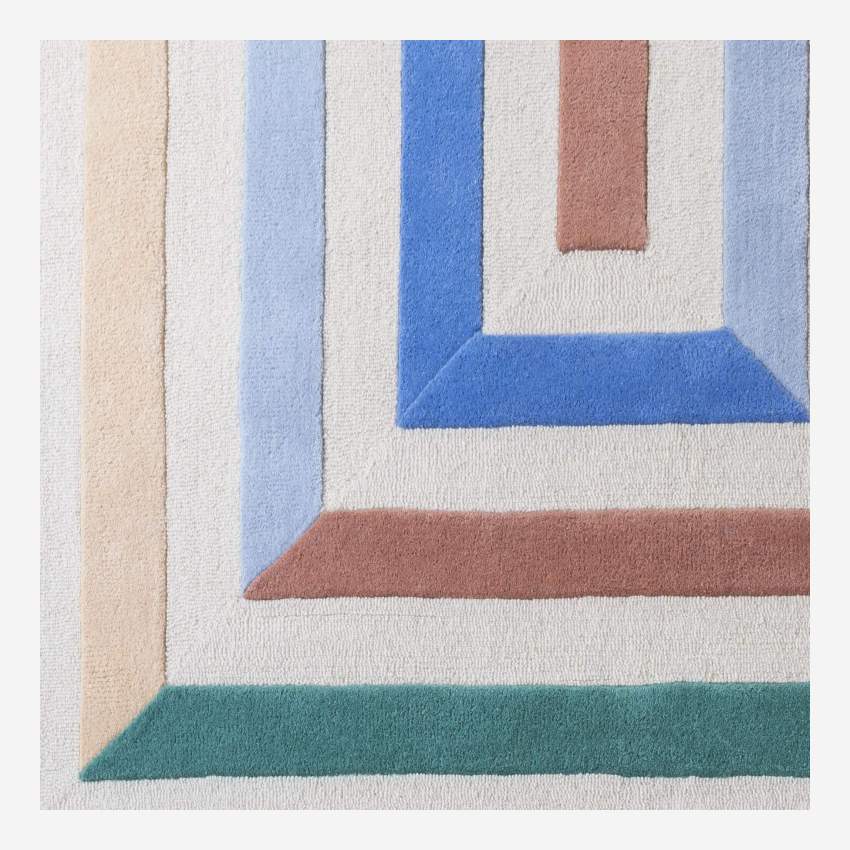 Tapete em lã tufado à mão - 170 x 240 cm - Motivo labirinto - Design by Floriane Jacques