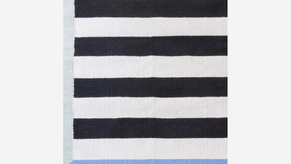 Alfombra de algodón tejida a mano - 170 x 240 cm - Rayas multicolor - Design by Floriane Jacques
