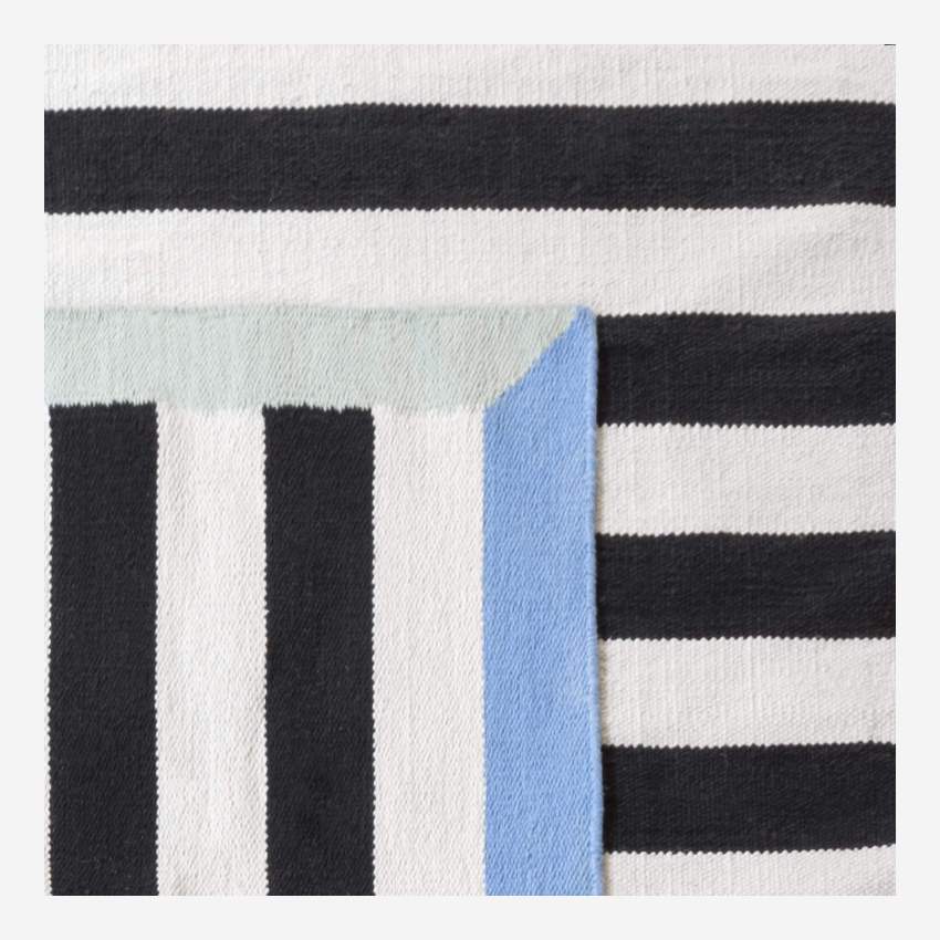 Tapis en coton tissé à la main - 170 x 240 cm - Rayures multicolore - Design by Floriane Jacques