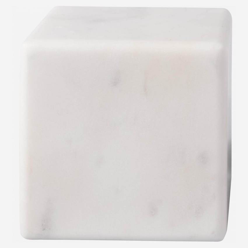Sujetalibros cuadrado de mármol - Blanco