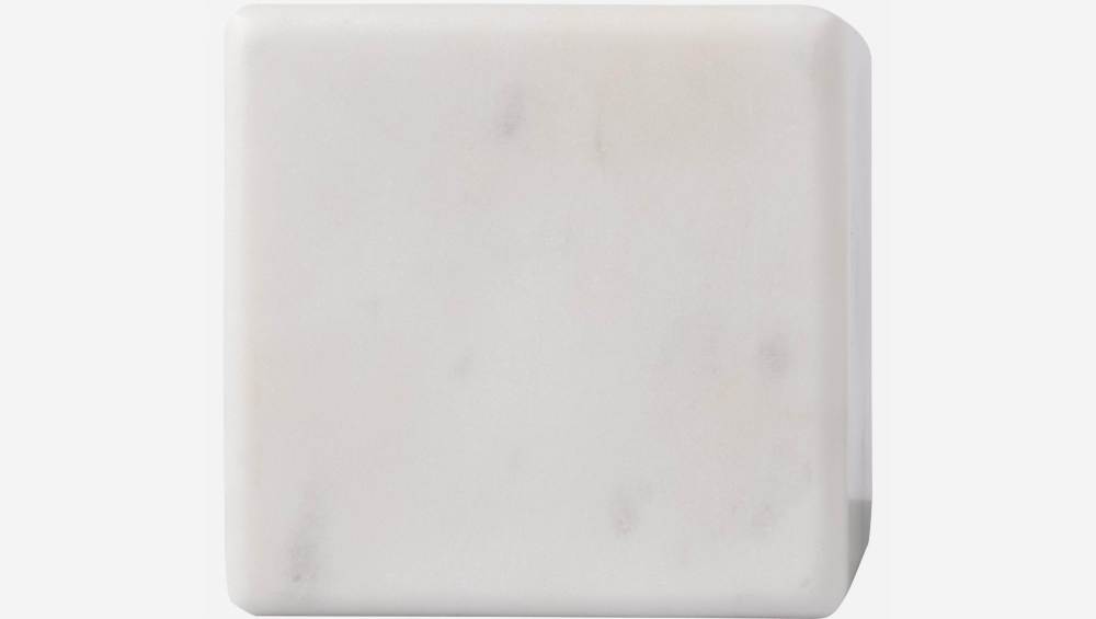 Quadratische Buchstütze aus Marmor - Weiß