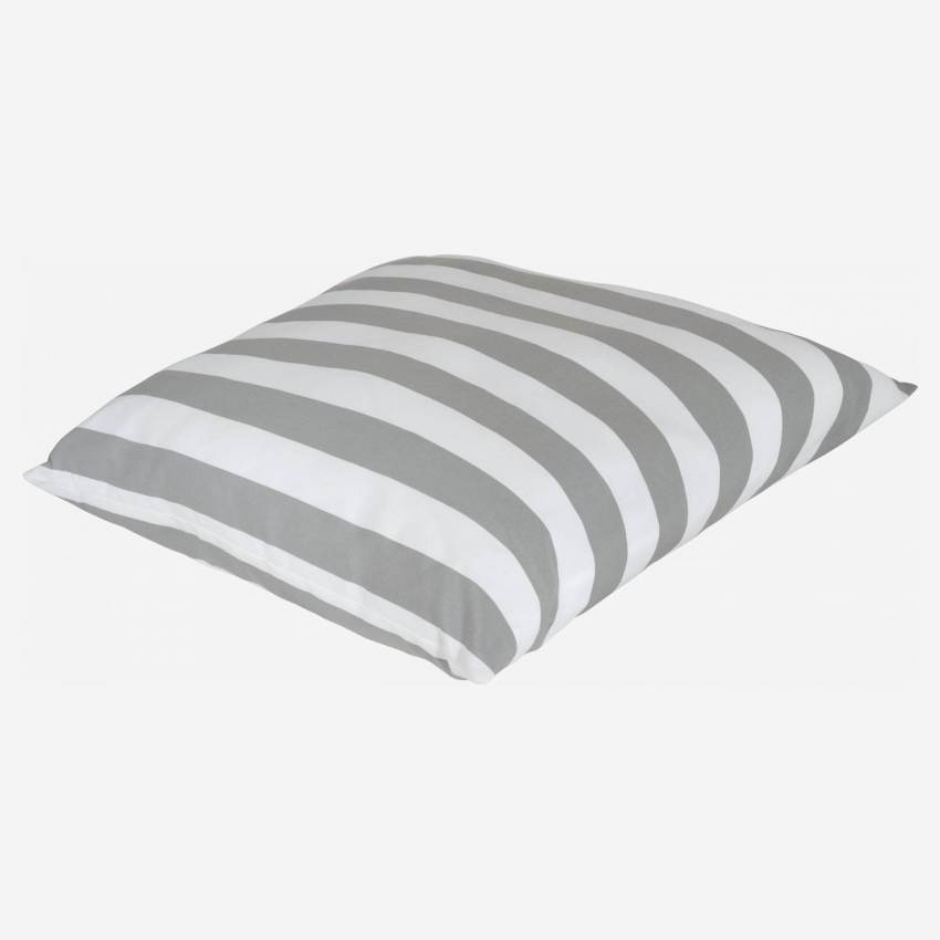 Cuscino da esterni in cotone - 75 x 75 cm - A righe grigie