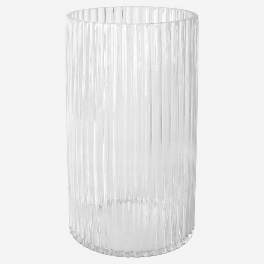 Vase en verre soufflé - 21 x 35 cm - Transparent