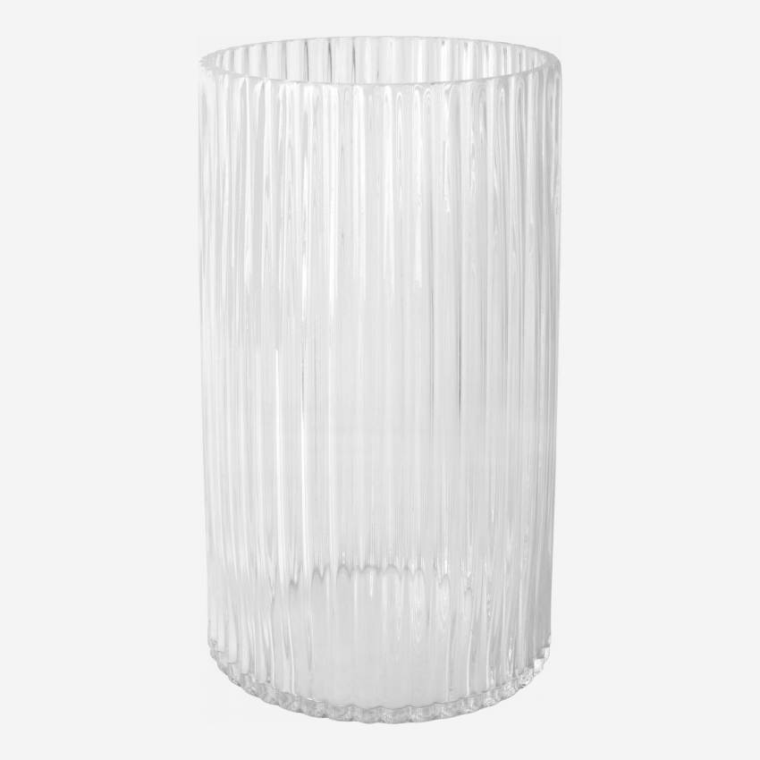 Jarrón de vidrio soplado - 21 x 35 cm - Transparente