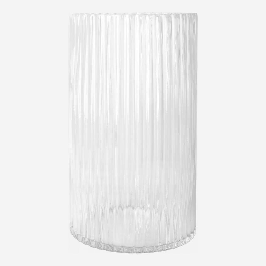 Jarrón de vidrio soplado - 21 x 35 cm - Transparente
